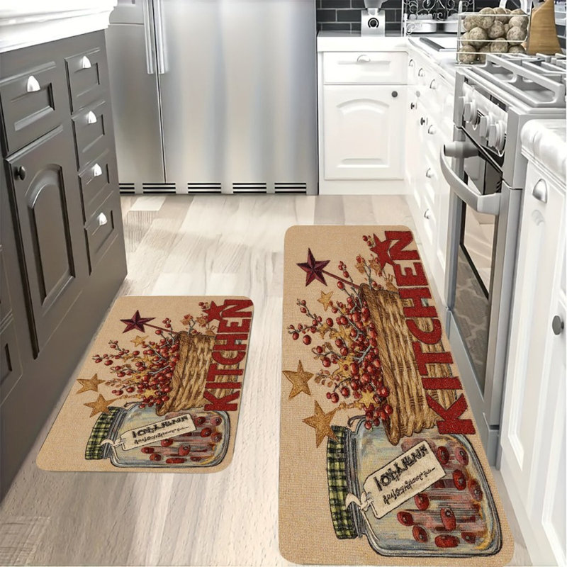 Tapis de cuisine et d'entrée 2 pièces Rustic Berry & Star