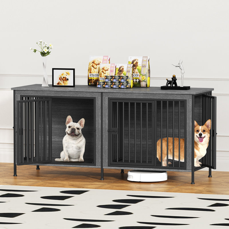 Fidelmar Furniture Style Crate, 27.9" H x 63" W x 23.6" D, Dark Gray