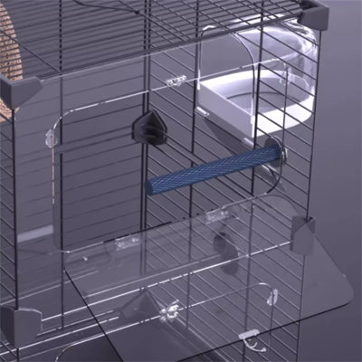 Feriha 16.92'' Iron Pointed Top Floor Bird Cage with Stand
