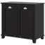 Armoire à linge double inclinable, armoire de rangement pour salle de bain avec panier à 2 compartiments, armoire de plancher moderne pour salle de bain, noir-2139540607