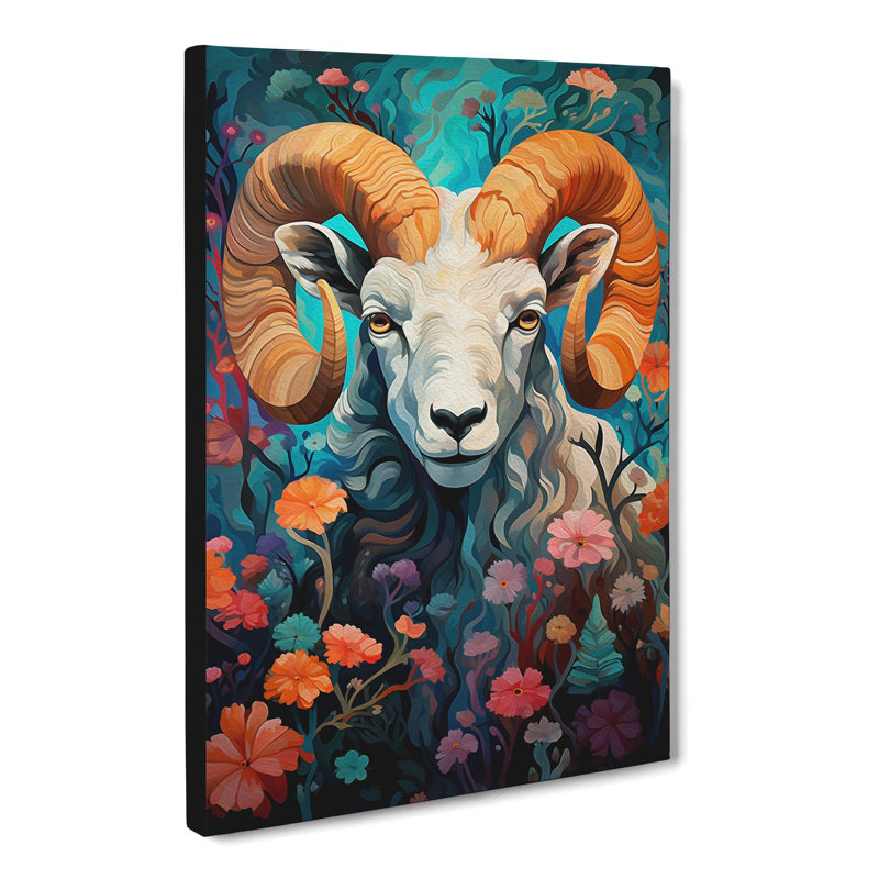 Ram Sheep Orphism - Wrapped Canvas, 76cm H x 50cm W x 3cm D
