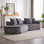 Canapé modulaire incurvé moderne en chenille avec 4 coussins décoratifs Boneless-449364448-449364451