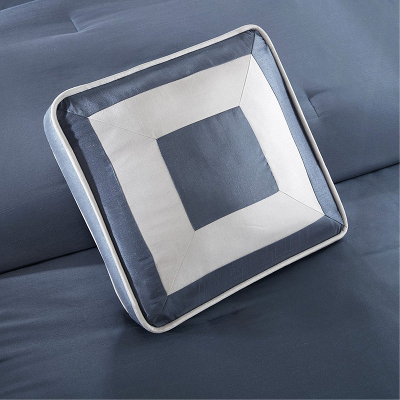 Ensemble d'édredon grand bleu marine, ensemble de literie douce 7 pièces, Grand édredon et 6 pièces supplémentaires