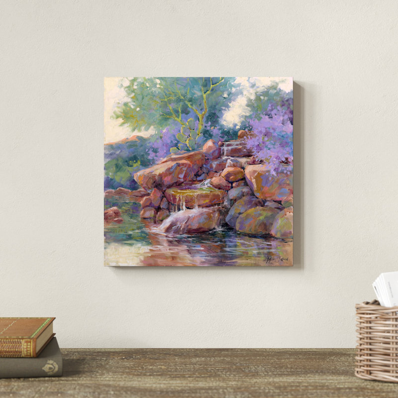 " Desert Stream " Painting Print, 12" H x 12" W x 1.25" D