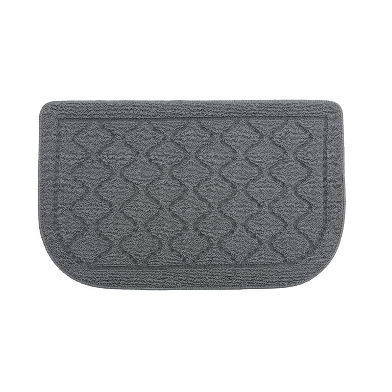 Tapis de cuisine en polypropylène antidérapant Diamante, Demi-cercle 1 pi 8 po x 2 pi 8 po, Gris
