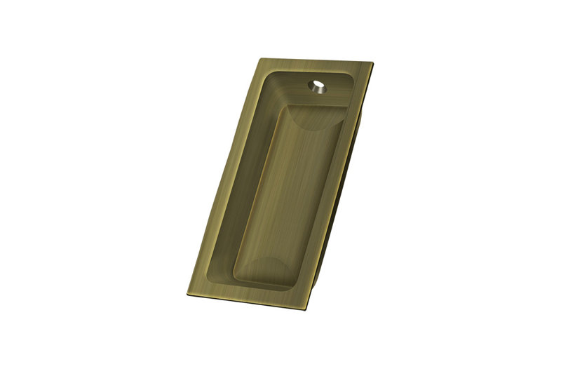 Flush Cup / Bin Pull, Antique Brass