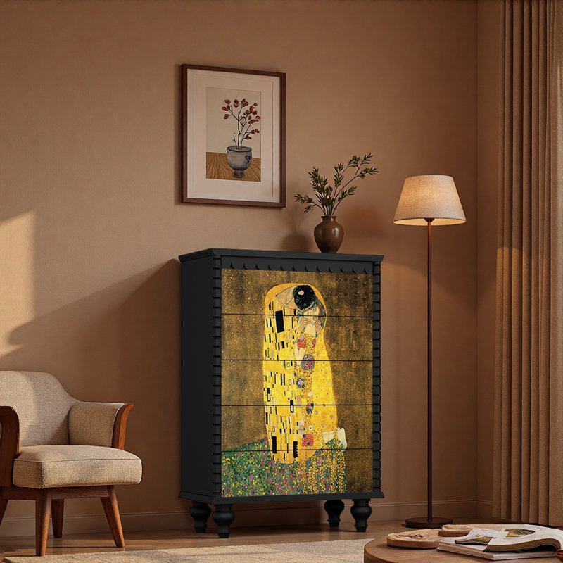 Armoire de rangement multifonctionnelle rétro art, Noir