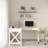 Lavish Home L-Shaped Computer Desk with X-Pattern Legs, White-1678561771