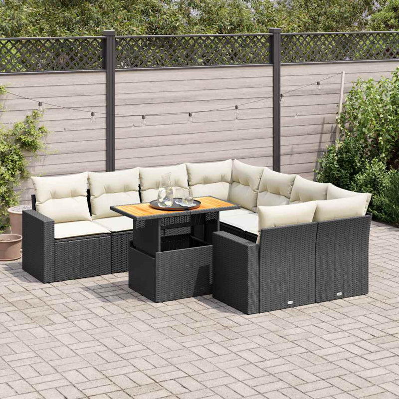 Ensemble de canapé de jardin modulaire en rotin PE 9 pièces Vidaxl