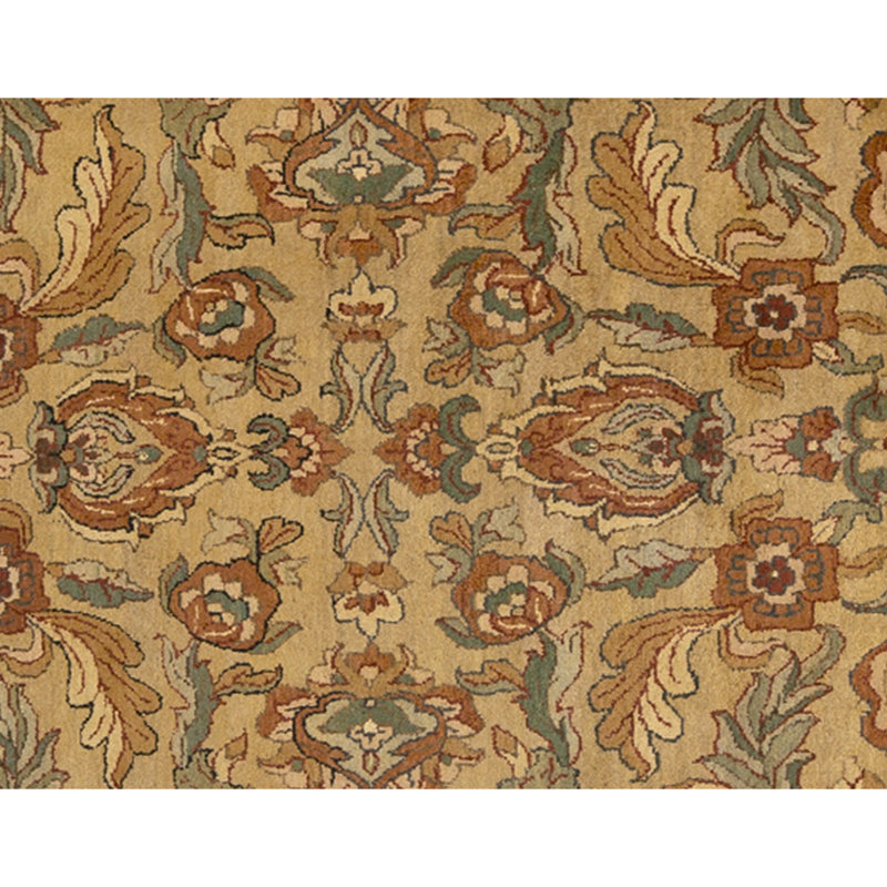 Hand Knotted Wool Area Rug in Gold