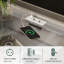 60cm White Modern High Gloss 2-Drawer Bedside Table with Glass Top & Charging Station-1838689625