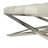Cayden Leather Upholstered Tufted Gray Bench with Silver Diagonal Base