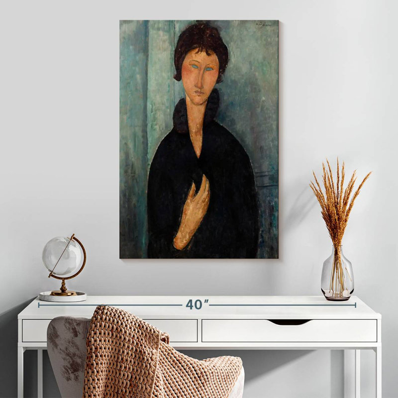 Femme Leisha aux yeux bleus, H 30 po x l 20 po