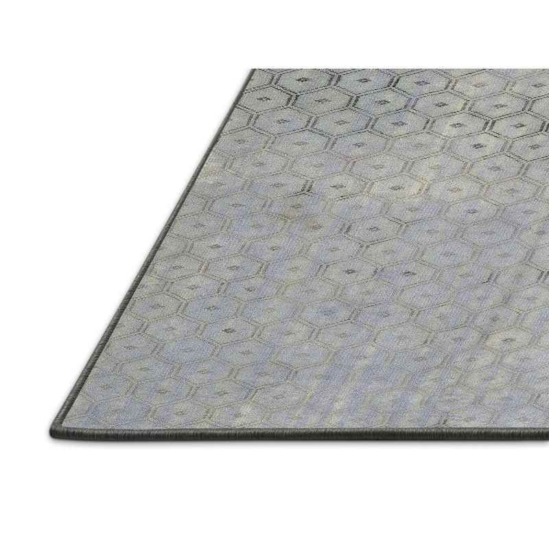Tapis géométrique en laine gris, Rectangle 8 pi x 12 pi
