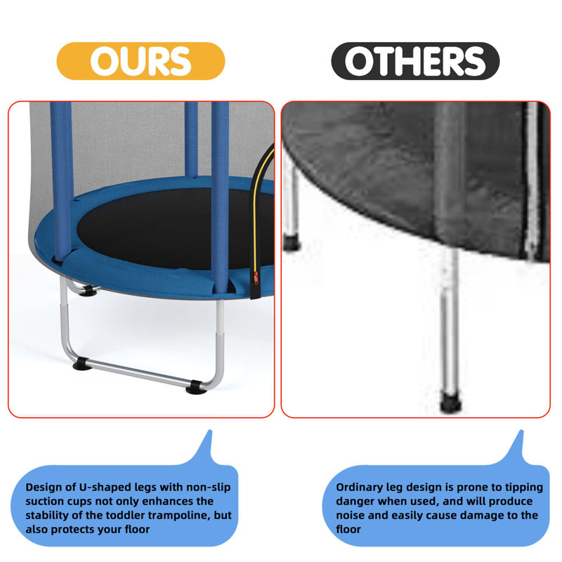 Trampoline de qualité supérieure avec filet de sécurité et panier de basketball pour enfants