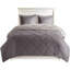 Édredon très grand 3 m, 2 taies décoratives, gris, rembourrage gris antitaches-118740117-118740114