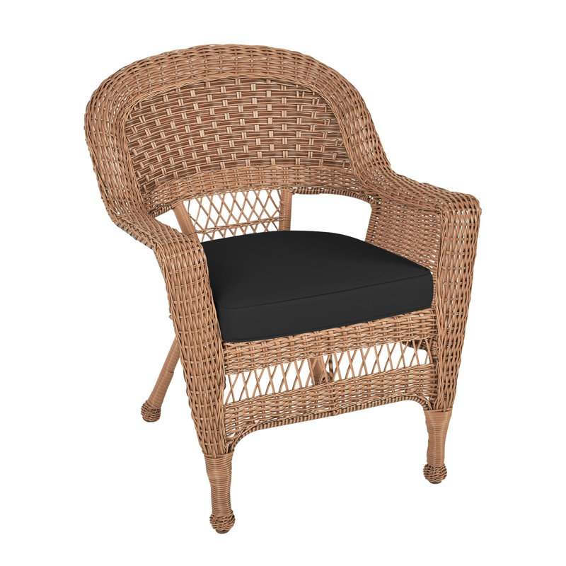 Arliss Steel Outdoor Lounge Chair, Black, Honey