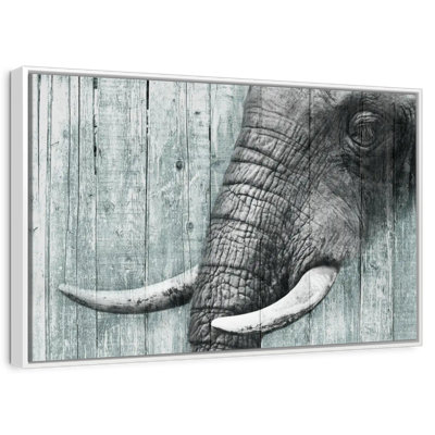 Éléphant sur bois texturé
