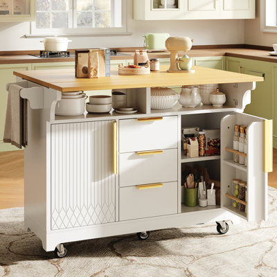 143 cm W Kitchen Island with Top
