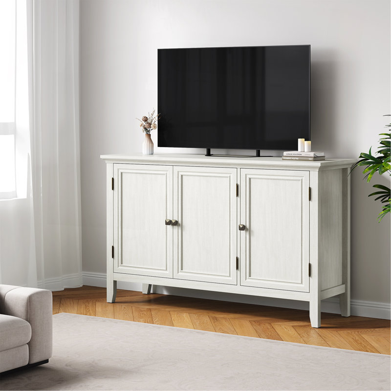 Buffet avec portes et tablettes réglables, buffet bohémien, armoire à crédence en bois pour chambre à coucher, salon, salle à manger, couloir, blanc grisâtre