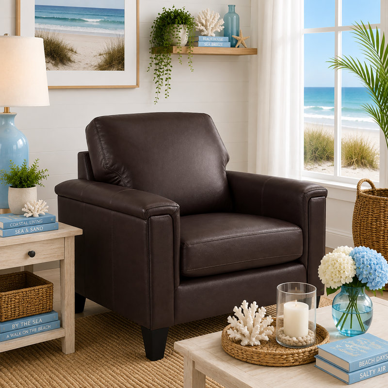  Ensemble de salon en cuir véritable 3 pièces Deboer, Cuir assorti espresso