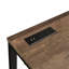 Bureau d'écriture rectangulaire avec port USB et prise, noyer et noir-1731081838