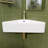 22 Inch Small Corner Bathroom Sink - White Triangle Porcelain Ceramic Wall Mount Vessel Sink, Above Counter Design With Single Faucet Hole & Overflow