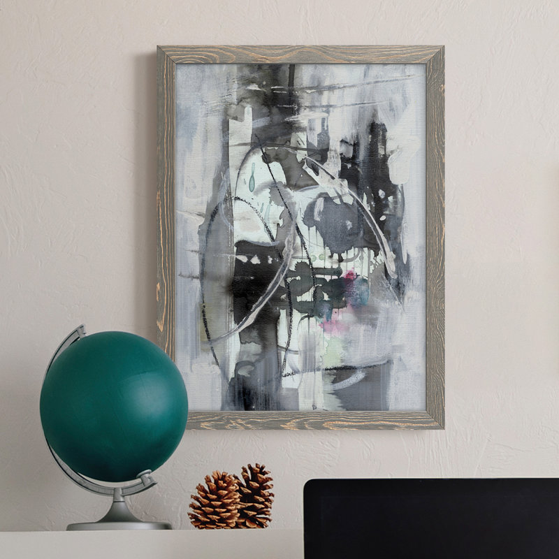 «Indian Lore I», toile encadrée de qualité supérieure - prête à être accrochée, H 38 po x l 28 po x P 1 po, gris