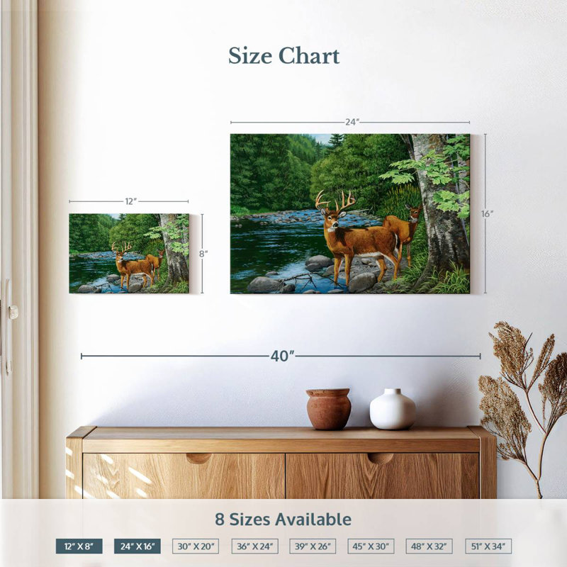 Cerf de Virginie Brampt Streamside, H 16 po x l 24 po