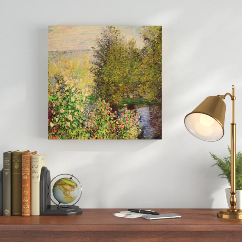 «Corner of the Garden at Montgeron, 1876» par Claude Monet - reproduction d'art sur toile tendue, H 24 po x l 24 po x P 2 po
