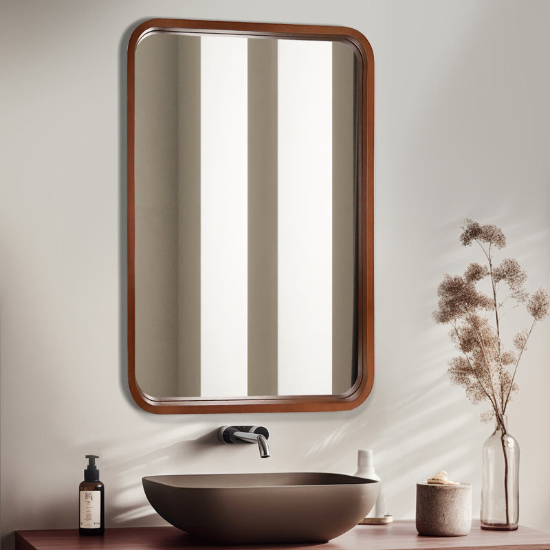 Miroir mural Sarwat, Noyer, 30 po x 20 po