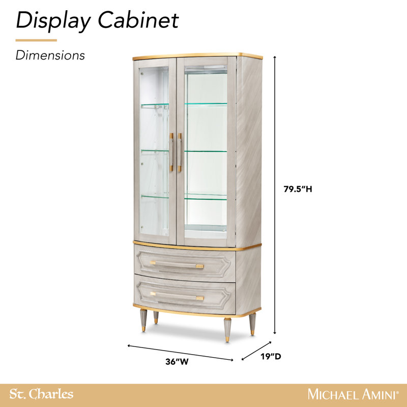 St. Charles Display Cabinet - Dove Gray