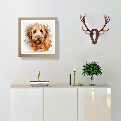 Labradoodle No.2 - Single Picture Frame Print on Wood