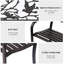 Banc de patio extérieur 50 po, avec motif animalier pour la cour, la pelouse, le porche. Charme rustique, assise ergonomique, métal en acier coulé massif, support brun - thème,