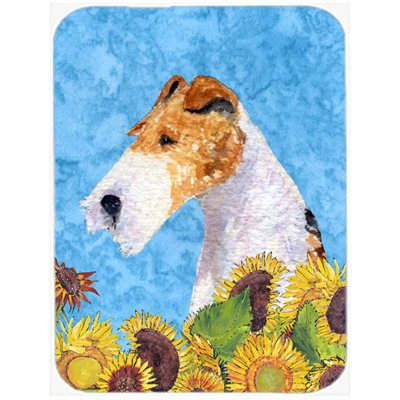 East Urban Home Fox Terrier Glass Cutting Board