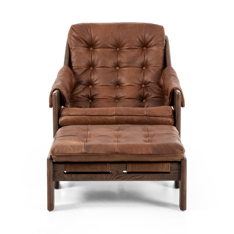 Halston Armchair with Ottoman, Heirloom Sienna