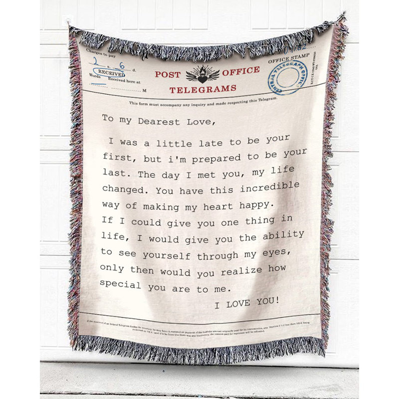 Hand Woven Throw Blanket, 37" W x 52" L