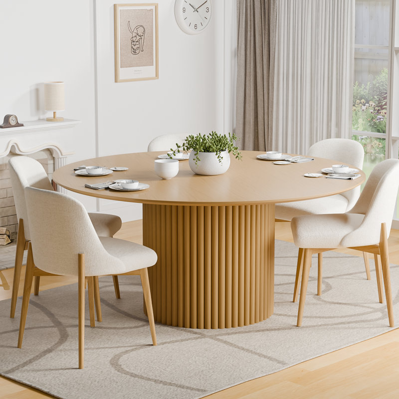 Ensemble de table ronde et chaises, Beige, H 30 po x L 60 po x l 60 po