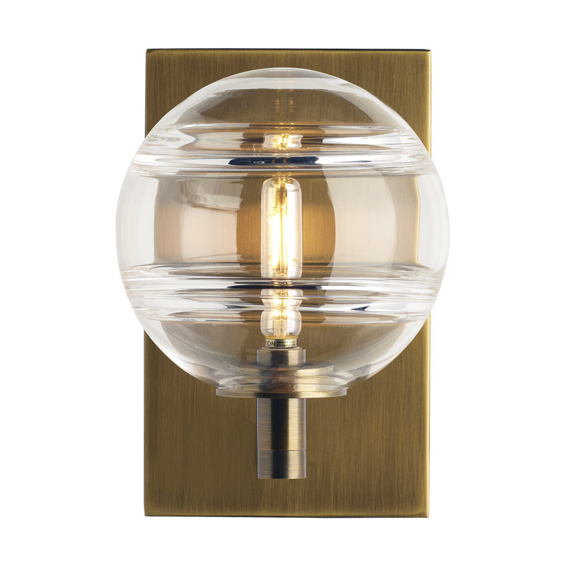 Sedona 1 - Light LED Armed Sconce, Clear, Aged Brass, Yes