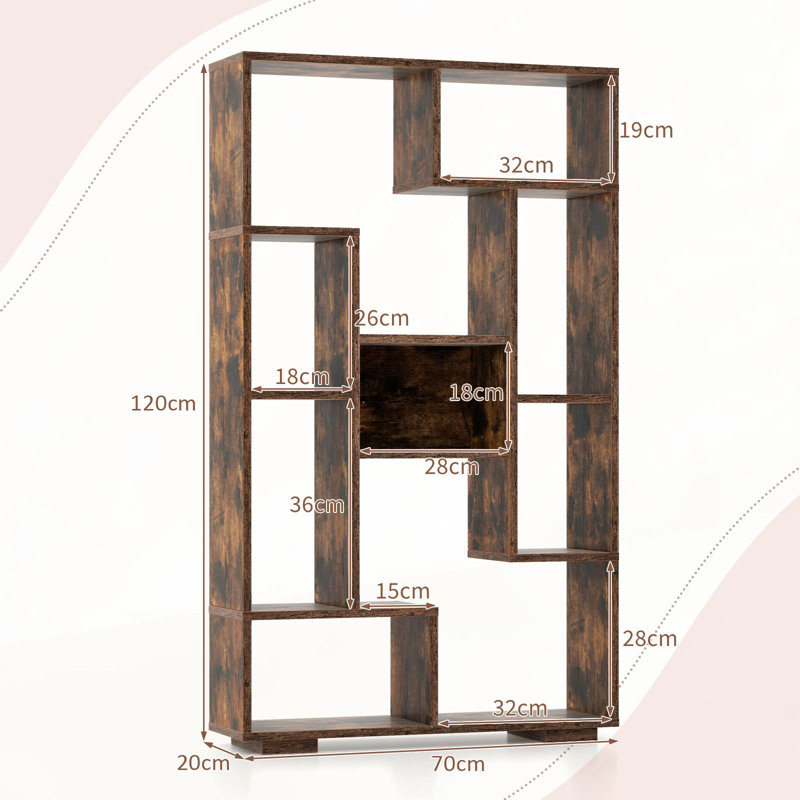 120cm H x 70cm W Bookcase, Brown
