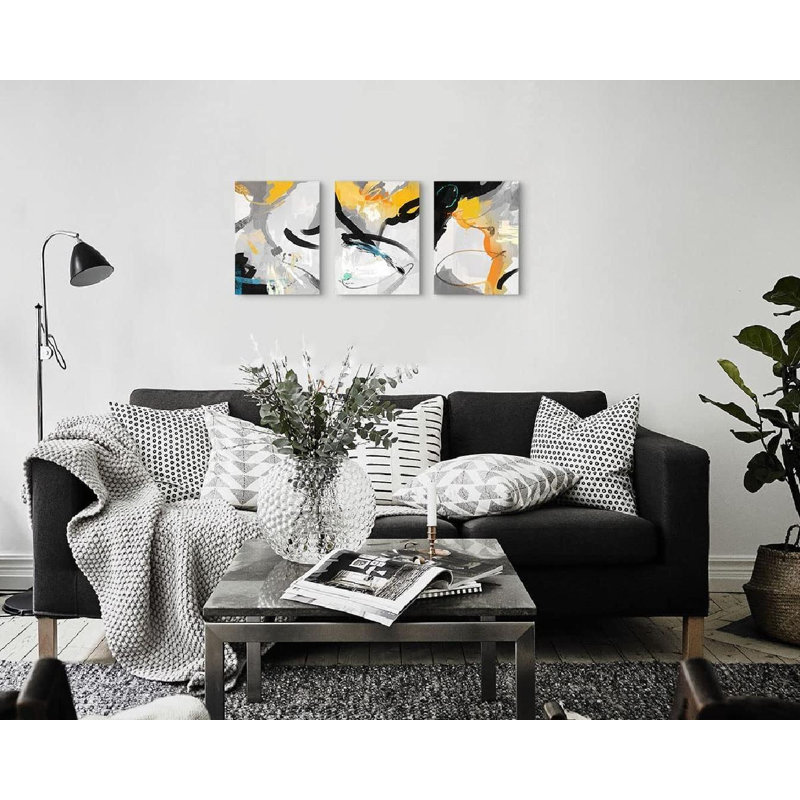 Ensemble de 3 décorations murales pour salon, H 16 po x l 12 po x P 0,5 po