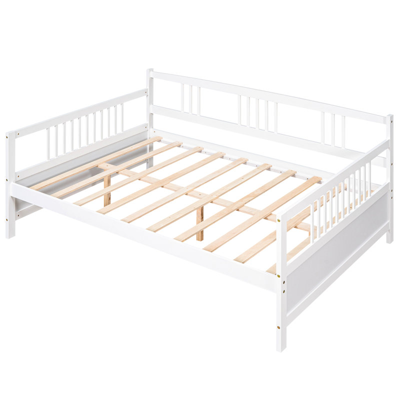 White Full Size Daybed With Stable Support Legs, Construction, Ideal For Bedroom & Living Room, Extra Storage Included White, Robust And Long-lasting, For Potential