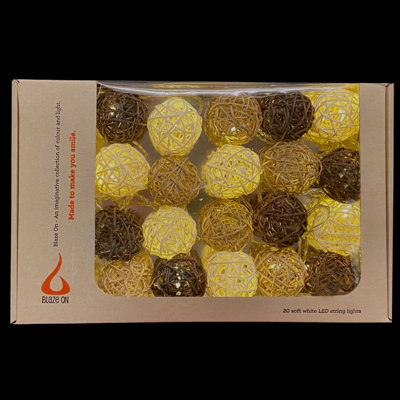 Stillmore Crest LED Handmade Wicker Balls String Light