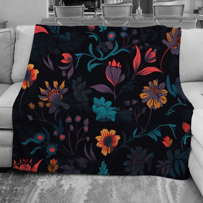 Machine Printed Throw Blanket, Twin