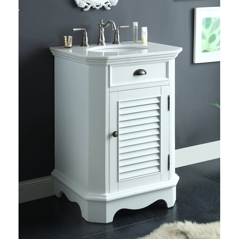 Ensemble de meuble-lavabo simple 24 po Britni, Blanc