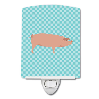 American Landrace Pig Check Ceramic Night Light