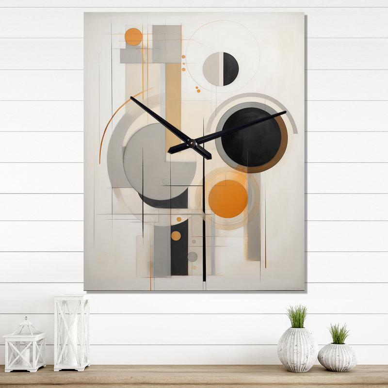 Horloge murale à énergie géométrique abstraite, H 32 po x l 16 po x P 1 po