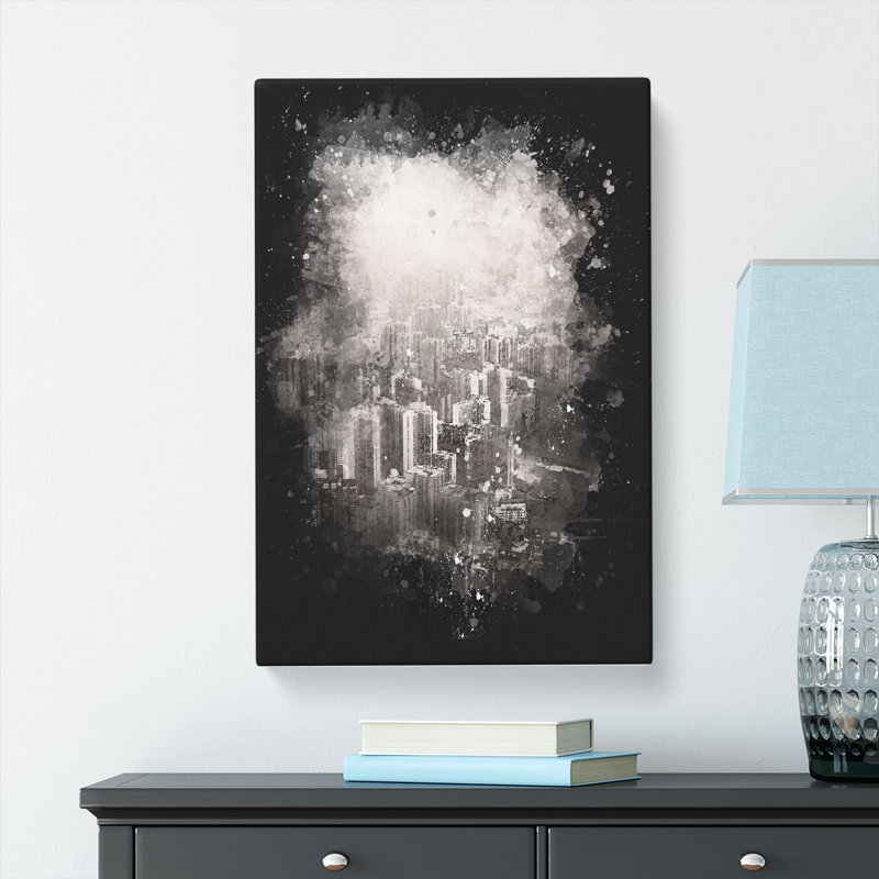 Hong Kong Skyline Abstract - Wrapped Canvas, 91cm H x 60cm W x 3cm D
