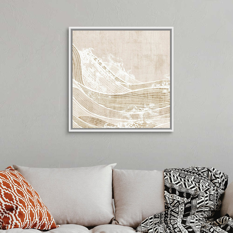 «Tidal Waves I» par Eva Watts - reproduction d'art sur toile, Cadre blanc, 32" H x 32" W x 1.75" D