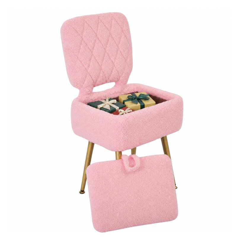 Upholstered Fabric Lounge Chair, Pink